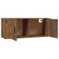 Set Mobili Porta TV 2 pz Rovere Fumo in Legno Multistrato Set Mobili Porta TV 2 pz Rovere Fumo in Legno Multistrato