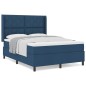 vidaXL Letto a molle con materasso blu 140x200 cm in tessuto vidaXL Letto a molle con materasso blu 140x200 cm in tessuto