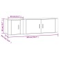 Set Mobili Porta TV 2 pz Rovere Fumo in Legno Multistrato Set Mobili Porta TV 2 pz Rovere Fumo in Legno Multistrato