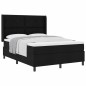 vidaXL Letto con materasso a molle box Nero 160x200 cm in tessuto