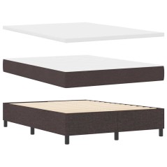 vidaXL Rete a molle con materasso Marrone Scuro 160x200 cm in tessuto