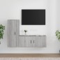 Set Mobili Porta TV 2 pz Grigio Sonoma in Legno Multistrato Set Mobili Porta TV 2 pz Grigio Sonoma in Legno Multistrato