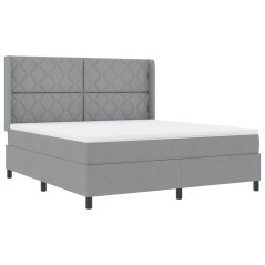 vidaXL Rete letto con materasso grigio chiaro 180x200 cm in tessuto.