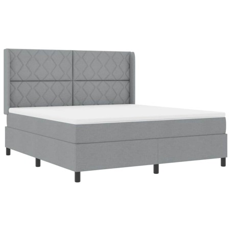vidaXL Rete letto con materasso grigio chiaro 180x200 cm in tessuto.