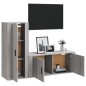Set Mobili Porta TV 2 pz Grigio Sonoma in Legno Multistrato Set Mobili Porta TV 2 pz Grigio Sonoma in Legno Multistrato