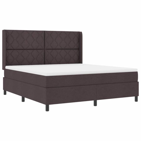 vidaXL Letto con molle e materasso Marrone Scuro 180x200 cm in tessuto