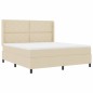 vidaXL Letto con molle e materasso crema 180x200 cm in tessuto