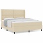 vidaXL Letto con molle e materasso crema 180x200 cm in tessuto