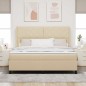 vidaXL Letto con molle e materasso crema 180x200 cm in tessuto