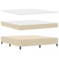 vidaXL Letto con molle e materasso crema 180x200 cm in tessuto