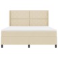 vidaXL Letto con molle e materasso crema 180x200 cm in tessuto