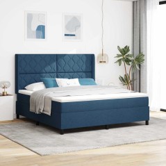 vidaXL Letto a molle con materasso - Blu - 180x200 cm - Tessuto