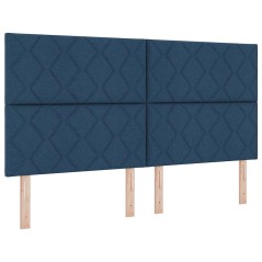 vidaXL Letto a molle con materasso - Blu - 180x200 cm - Tessuto