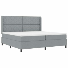 vidaXL Letto a Molle Box con materasso grigio chiaro 200x200 cm in tessuto
