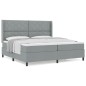 vidaXL Letto a Molle Box con materasso grigio chiaro 200x200 cm in tessuto vidaXL Letto a Molle Box con materasso grigio chiaro 200x200 cm in tessuto