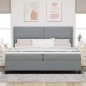 vidaXL Letto a Molle Box con materasso grigio chiaro 200x200 cm in tessuto vidaXL Letto a Molle Box con materasso grigio chiaro 200x200 cm in tessuto