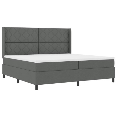 vidaXL Letto a molle con materasso - grigio scuro, 200 x 200 cm, tessuto