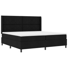 vidaXL Letto a box Nero con materasso - 200 x 200 cm in tessuto