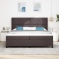 vidaXL Rete con Materasso Marrone Scuro 200x200 cm in Tessuto