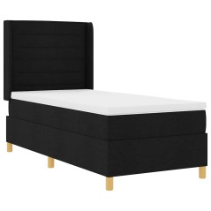 vidaXL Letto a Molle vitaXL con Materasso - Nero, 80x200 cm, Tessuto