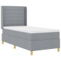 vidaXL Letto con molle e materasso grigio chiaro, 90x200 cm in tessuto vidaXL Letto con molle e materasso grigio chiaro, 90x200 cm in tessuto