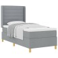 vidaXL Letto con molle e materasso grigio chiaro, 90x200 cm in tessuto vidaXL Letto con molle e materasso grigio chiaro, 90x200 cm in tessuto