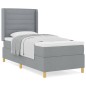 vidaXL Letto con molle e materasso grigio chiaro, 90x200 cm in tessuto vidaXL Letto con molle e materasso grigio chiaro, 90x200 cm in tessuto