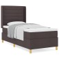 vidaXL Letto a Molle con Materasso Marrone Scuro 90x200 cm, Tessuto