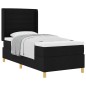 vidaXL Letto con molle e materasso nero, 100x200 cm, in tessuto