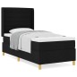 vidaXL Letto con molle e materasso nero, 100x200 cm, in tessuto