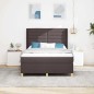 vidaXL Letto a molle con materasso marrone scuro, 140x190 cm, in tessuto vidaXL Letto a molle con materasso marrone scuro, 140x190 cm, in tessuto