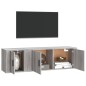 Set Mobili Porta TV 2 pz Grigio Sonoma in Legno Multistrato Set Mobili Porta TV 2 pz Grigio Sonoma in Legno Multistrato