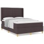 vidaXL Letto con molle e materasso - Marrone scuro, 140x200 cm, in tessuto vidaXL Letto con molle e materasso - Marrone scuro, 140x200 cm, in tessuto
