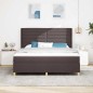 vidaXL Letto con molle e materasso marrone scuro 180x200 cm in tessuto vidaXL Letto con molle e materasso marrone scuro 180x200 cm in tessuto