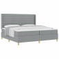 vidaXL Letto vitaXL con molle e materasso grigio chiaro, 200x200 cm, in tessuto.