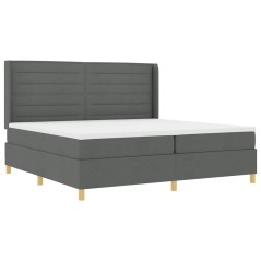 vidaXL Letto con Molleggio e Materasso Grigio Scuro 200 x 200 cm in Tessuto