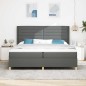 vidaXL Letto con Molleggio e Materasso Grigio Scuro 200 x 200 cm in Tessuto