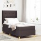 vidaXL Letto con molle e materasso marrone scuro, 80x200 cm, in tessuto. vidaXL Letto con molle e materasso marrone scuro, 80x200 cm, in tessuto.