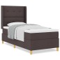 vidaXL Letto con molle e materasso marrone scuro, 80x200 cm, in tessuto. vidaXL Letto con molle e materasso marrone scuro, 80x200 cm, in tessuto.