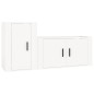 Set di Mobili Porta TV 2 pz Bianco Lucido in Legno Multistrato Set di Mobili Porta TV 2 pz Bianco Lucido in Legno Multistrato