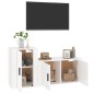 Set di Mobili Porta TV 2 pz Bianco Lucido in Legno Multistrato Set di Mobili Porta TV 2 pz Bianco Lucido in Legno Multistrato