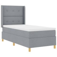 vidaXL Letto con Molle e Materasso Grigio Chiaro 100 x 200 cm in Tessuto