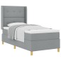 vidaXL Letto con Molle e Materasso Grigio Chiaro 100 x 200 cm in Tessuto vidaXL Letto con Molle e Materasso Grigio Chiaro 100 x 200 cm in Tessuto