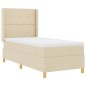 vidaXL Letto con molle e materasso panna 100x200 cm in tessuto vidaXL Letto con molle e materasso panna 100x200 cm in tessuto