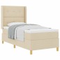 vidaXL Letto con molle e materasso panna 100x200 cm in tessuto vidaXL Letto con molle e materasso panna 100x200 cm in tessuto