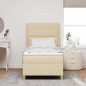 vidaXL Letto con molle e materasso panna 100x200 cm in tessuto vidaXL Letto con molle e materasso panna 100x200 cm in tessuto