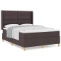 vidaXL Letto con molle e materasso marrone scuro 140x190 cm in tessuto vidaXL Letto con molle e materasso marrone scuro 140x190 cm in tessuto