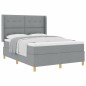 vidaXL Letto Box con materasso grigio chiaro 140x200 cm in tessuto