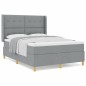 vidaXL Letto Box con materasso grigio chiaro 140x200 cm in tessuto