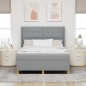 vidaXL Letto Box con materasso grigio chiaro 140x200 cm in tessuto